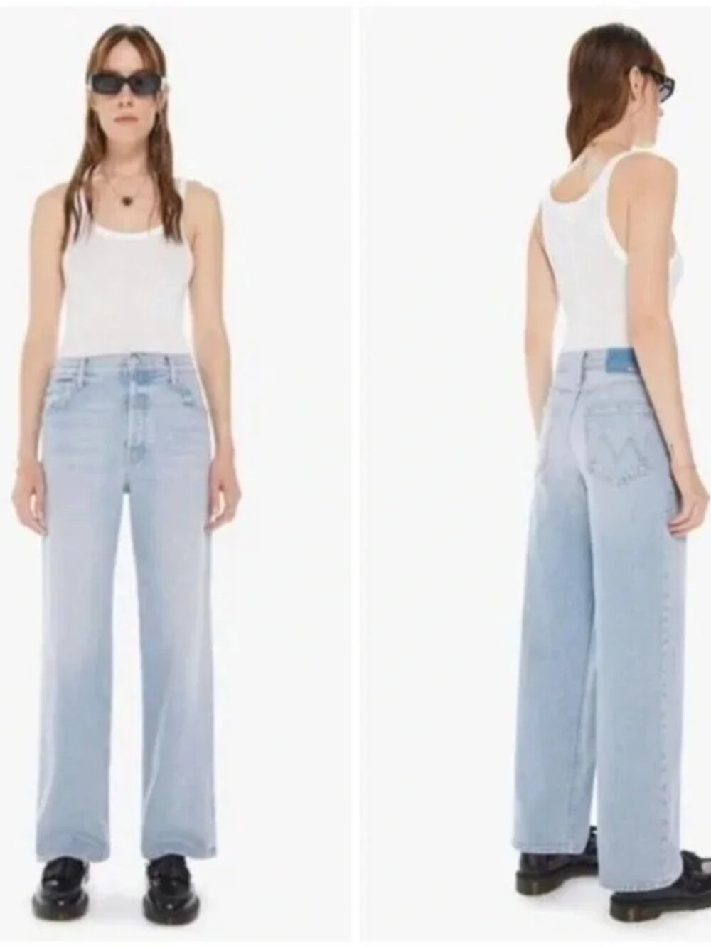 Mother High Waisted Spinner Skimp Jeans Pre Party Cotton Denim Button Blue 28 - Picture 9 of 10